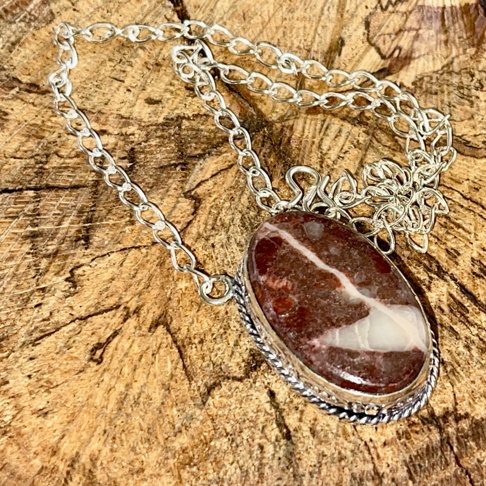 Coconut Jasper Pendant Necklace “Calming Stone” - Picture 8 of 14